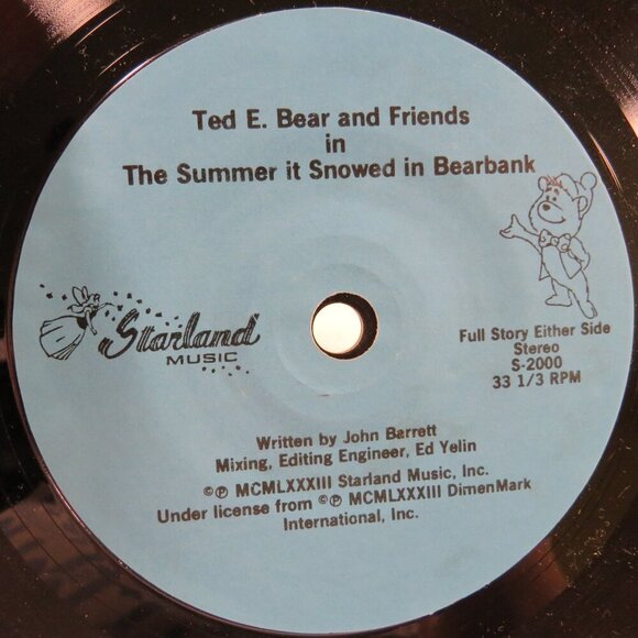 Ted E. Bear & Friends 1983 SUMMER IT SNOWED IN BEARBANK LP Vinyl Record & Book - Picture 2 of 16